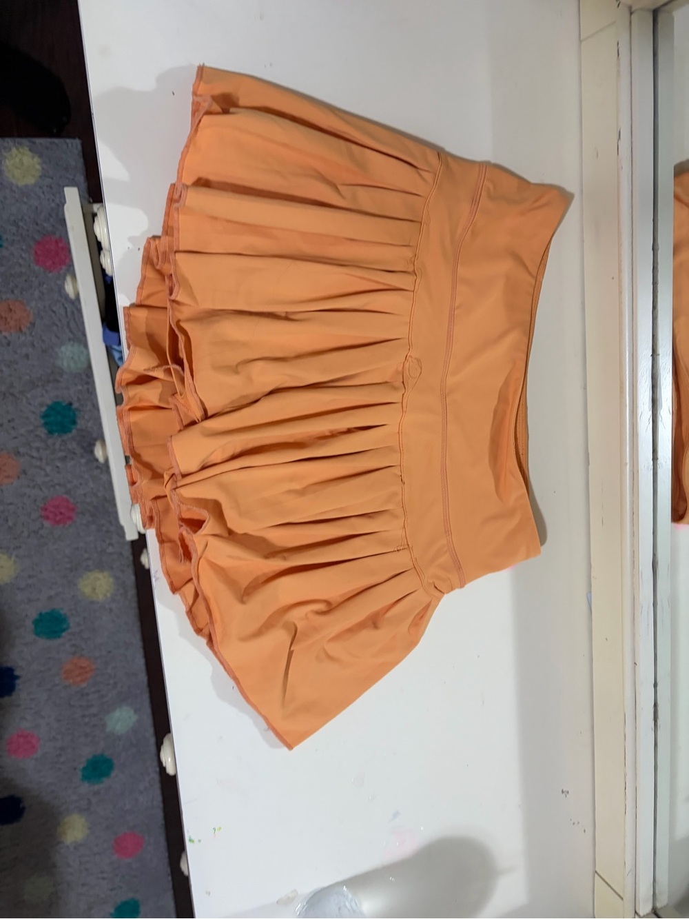 Women's Peach circle Skirt with Pleated Design